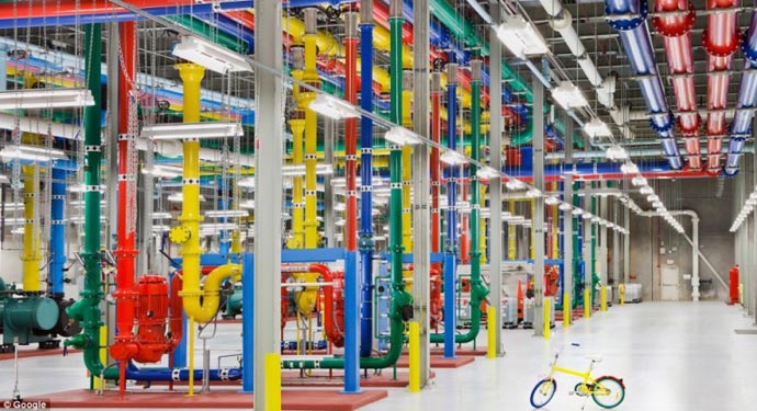 view inside Google data centre
