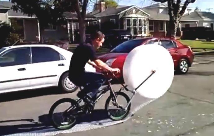 Bubble wrap bicycle
