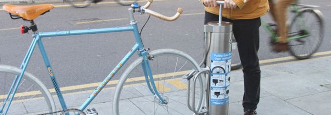 stainless steel public bike pump