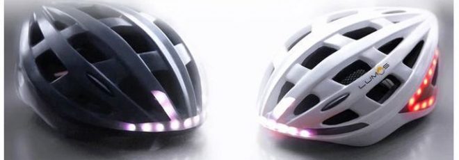 Lumos helmet with brake lights