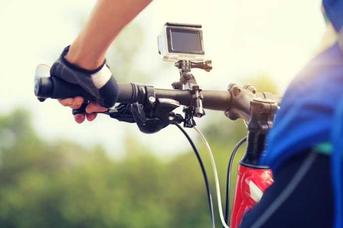 bicycle with action camera