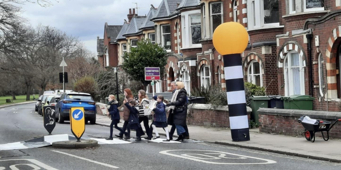 inflatable pop-up zebra crossing